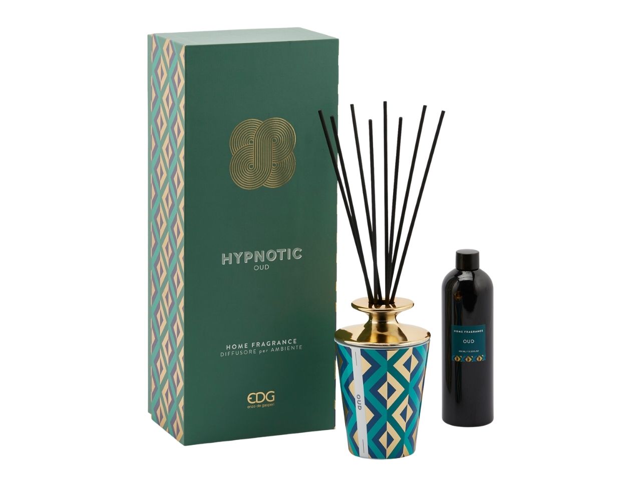 Diffusore hypnotic con bacchette 400ml fragranza oud 400ml