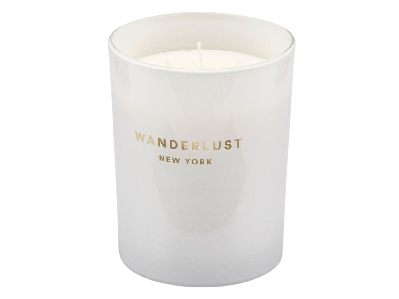 Candela profumata wanderlust new york 470gr altezza 12,5cm diametro 10cm fragranza tonka clove con 3 stoppini e scatola regalo