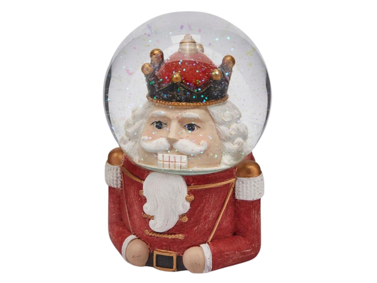 Sfera acqua con soldatino misura h.14xd.10cm colore bianco e rosso