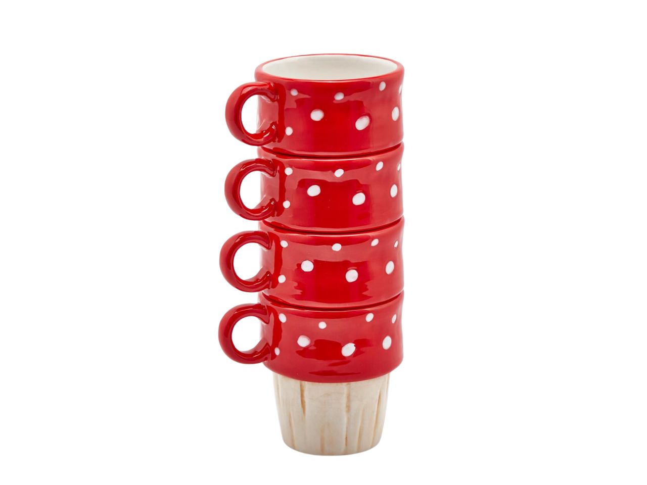 Tazza da caffe' fungo impilabile misura h.8cm - la confezione comprende 4 tazze
