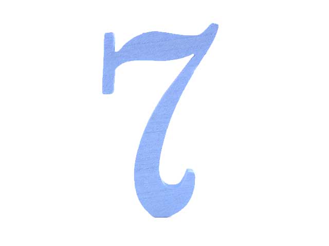 Numero 7 polistirolo 13cm celeste