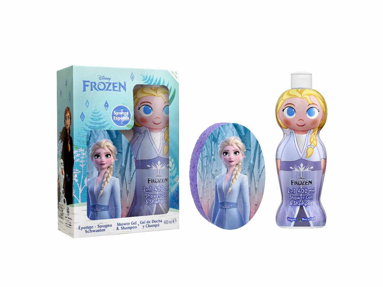 frozen 2 elsa set regalo shower gel 2 in 1 400ml con spugna