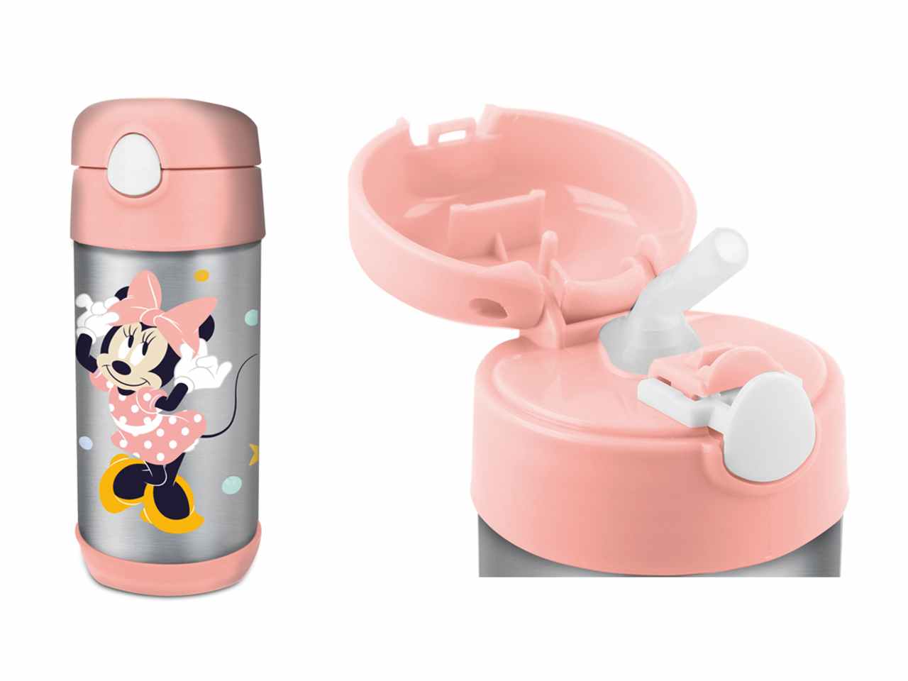 Minnie borraccia in acciaio pop up con cannuccia da 530ml