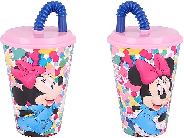 Minnie bicchiere c/cannuccia 430ml 51130
