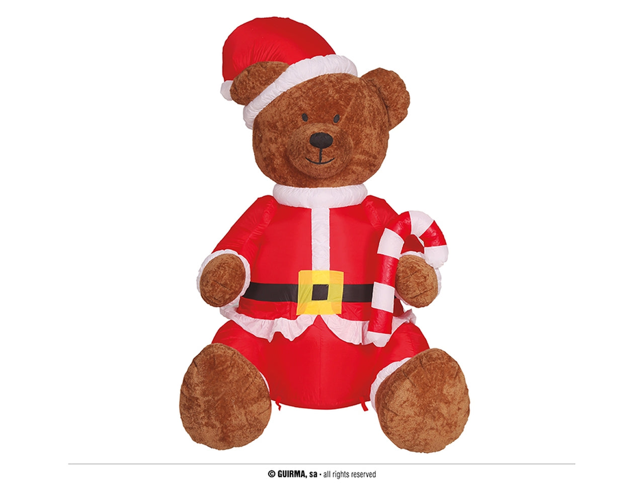 Orso bruno natalizio gonfiabile con luce misura 180cm