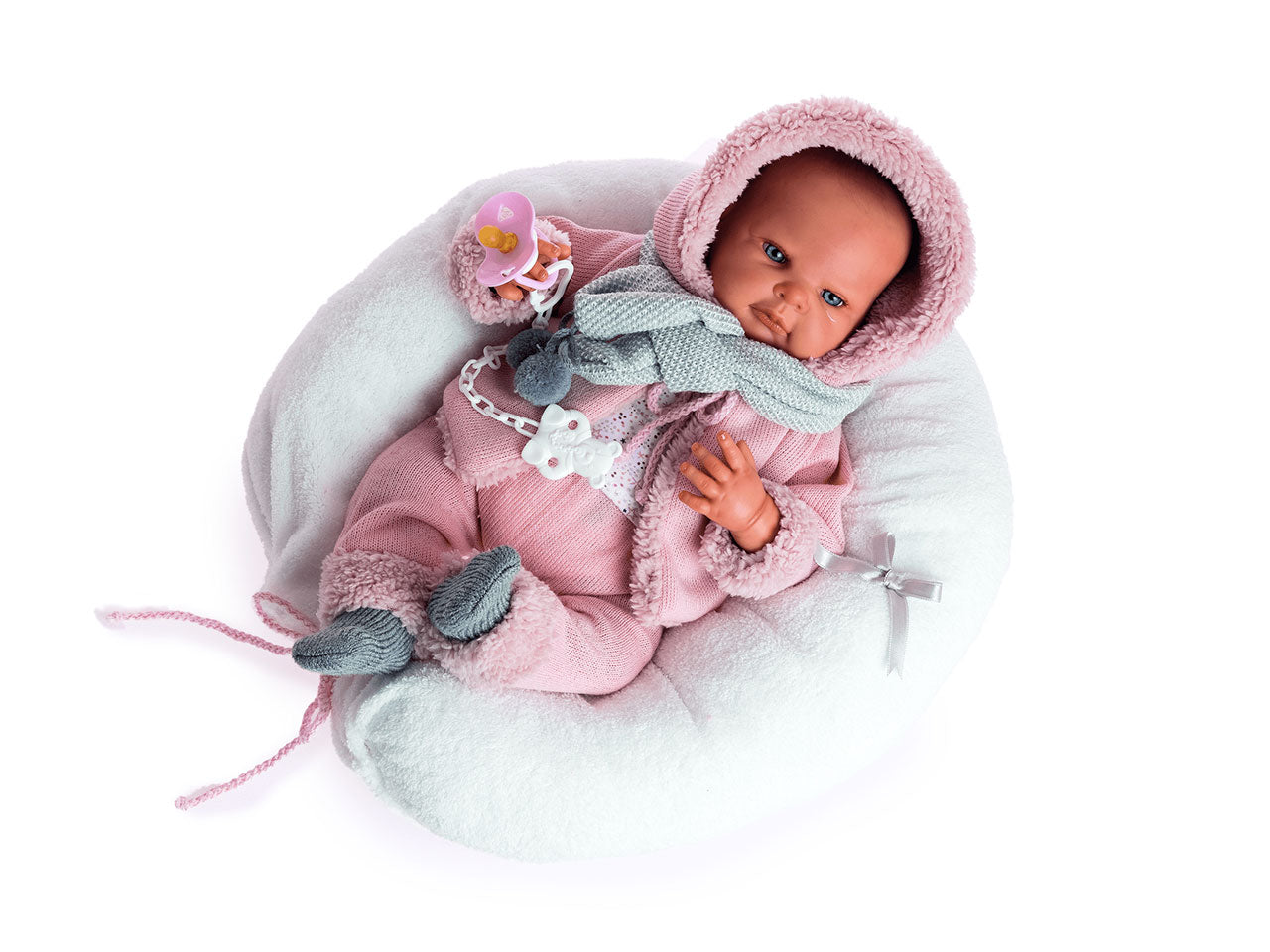 Bambola reborn 50cm c/sciarpa ponpon 8212
