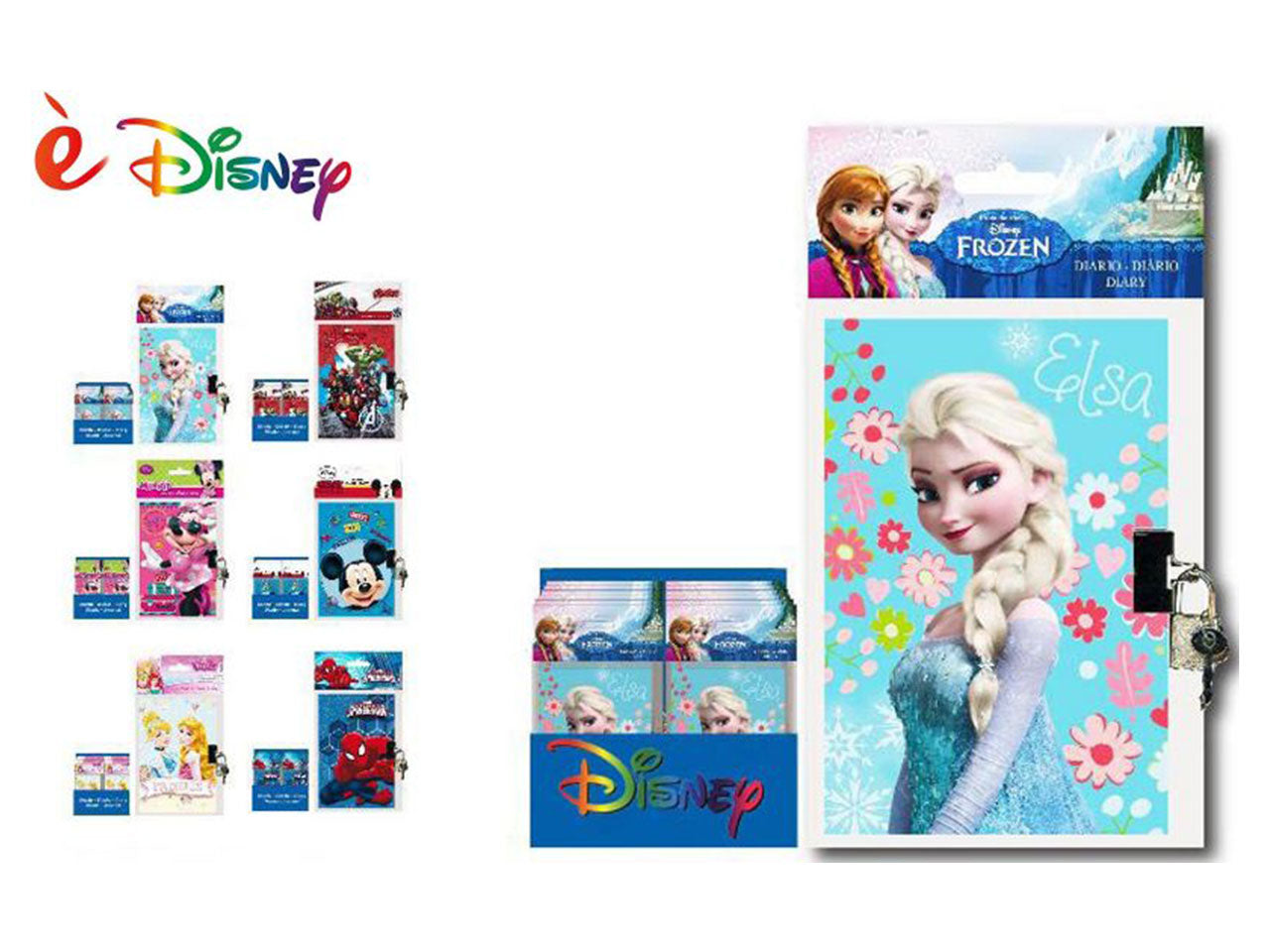 disney diario 10x15cm 60 pagine con lucchetto assortito