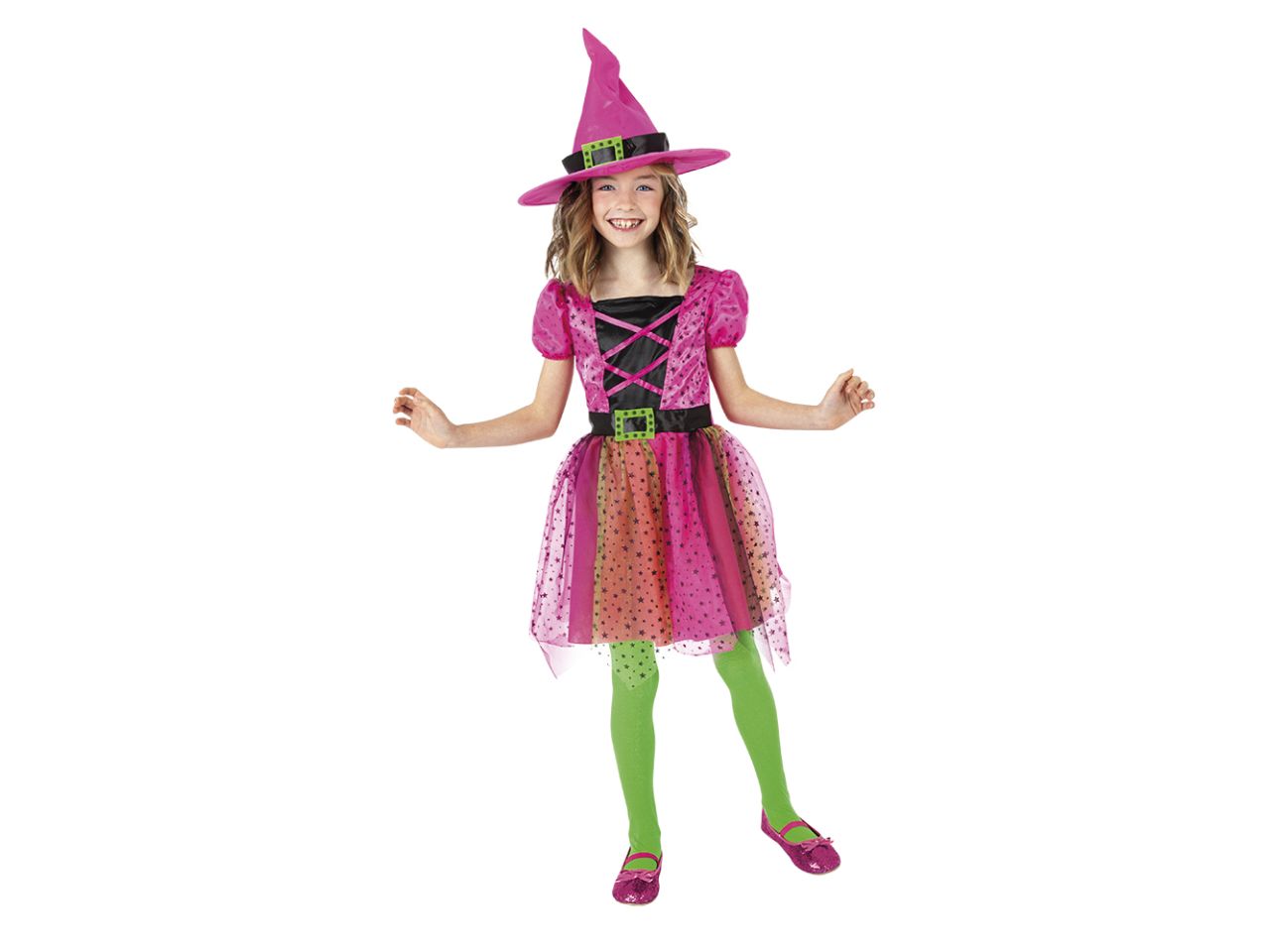 Rubies costume strega rosa superstar taglia L - vestito e cappello per bambina