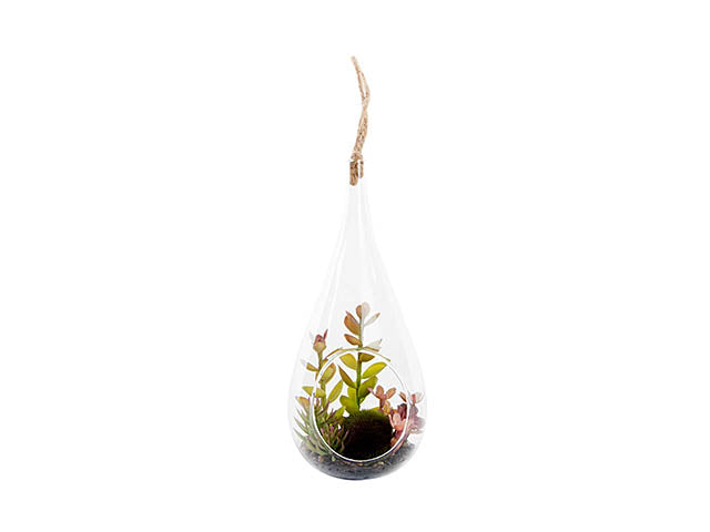 Vaso con fiori vetro pvc 9x18 ja-130287