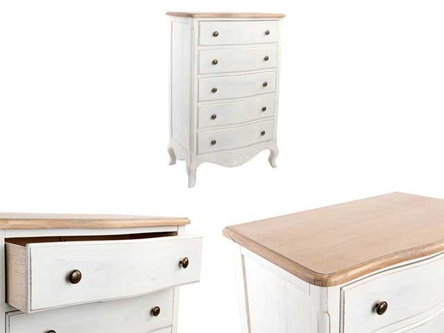 Cassettiera legno bianco 67x4x103cm mb170123