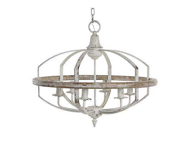Lampadario in abete e metallo la-171745