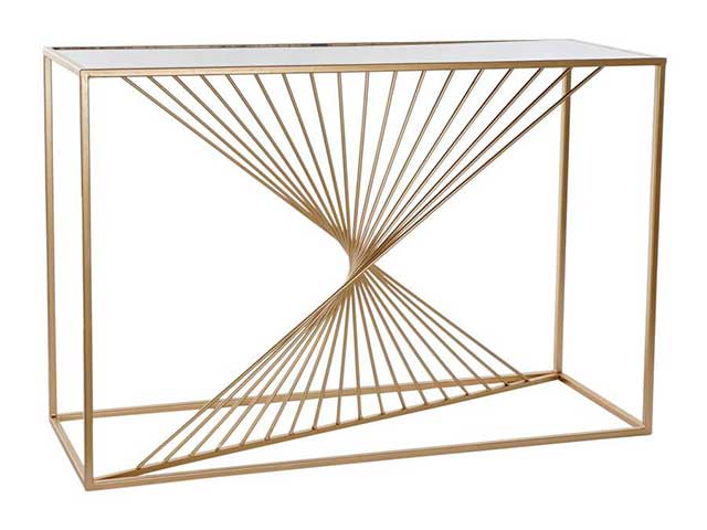consolle metallo oro 120x38x80cm mb177827