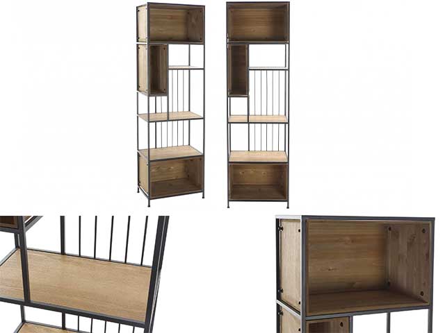 Libreria legno e metallo 48x30x160cm mb178719