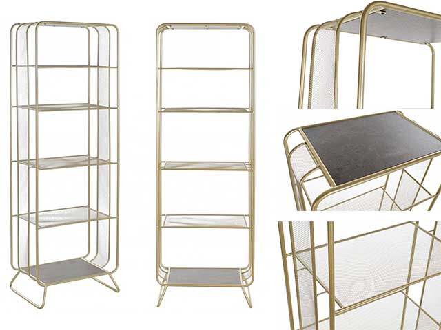 Libreria metallo oro 51x36x150cm mb178847