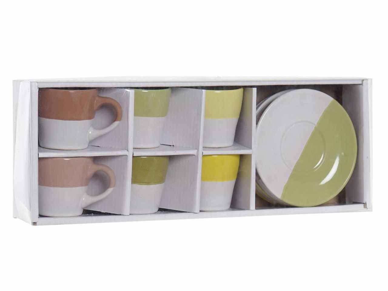 tazzina da caffe' in PORCELLANA 6pezzi 8,5X6X5,5cm 90ML
