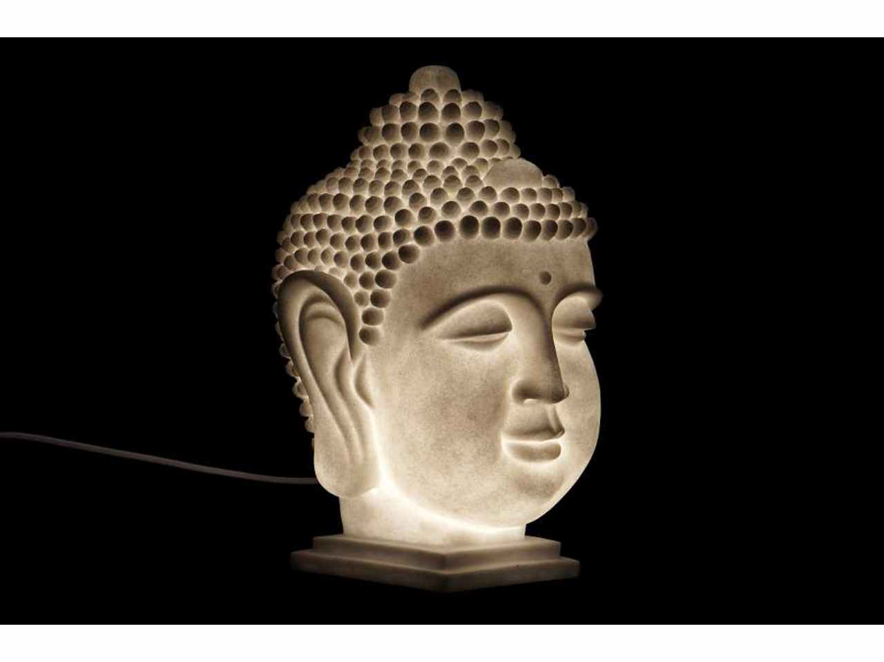 Buddha resina 28x28x41 bianco la-182370