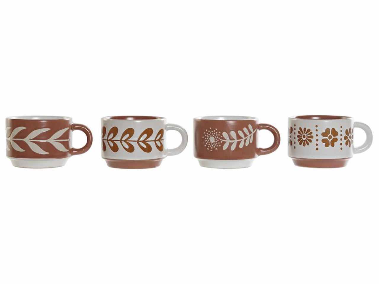 tazzina caffe 4 pezzi in PORCELLANA 10X7,5X5,7cm 150ML