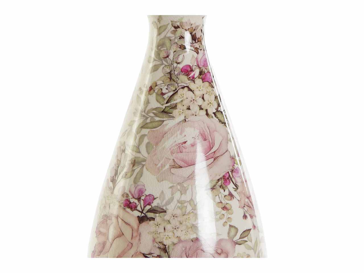 Vaso ceramica 13x15 fiori bianchi ld-188881