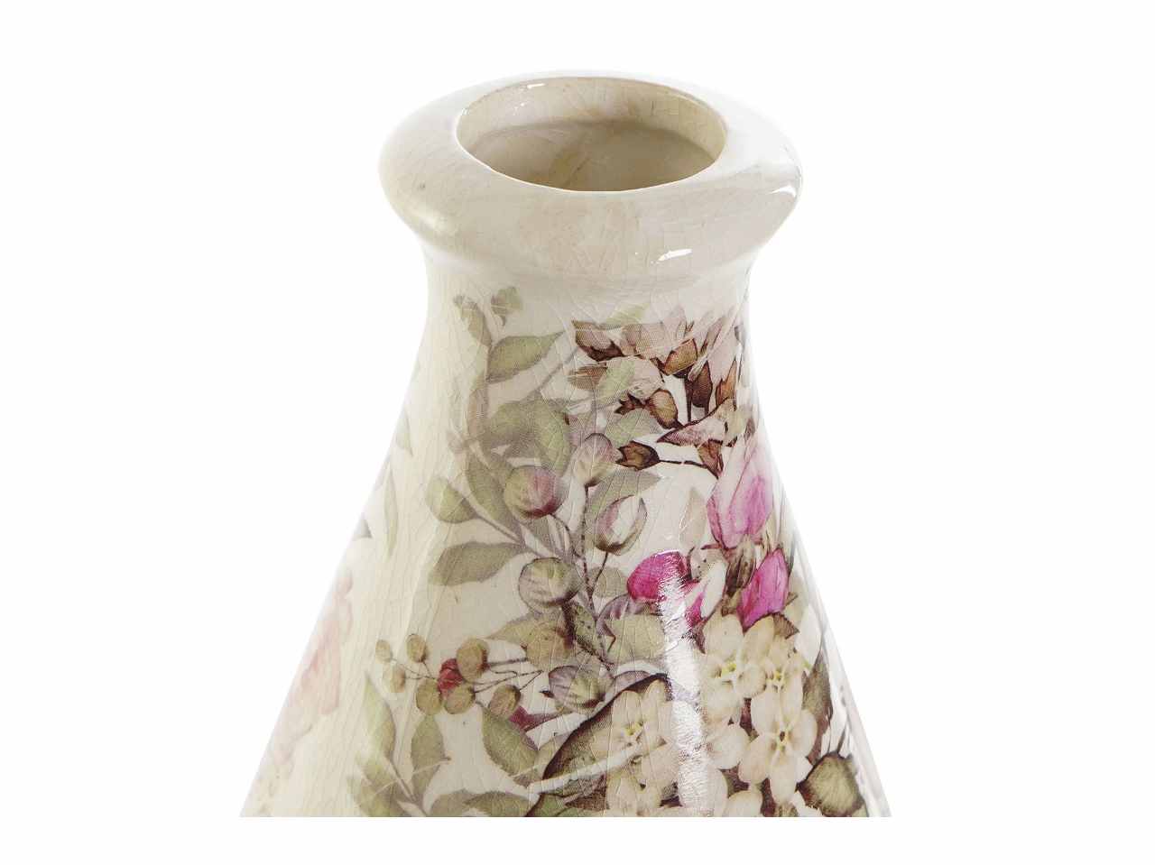 Vaso ceramica 13x15 fiori bianchi ld-188881
