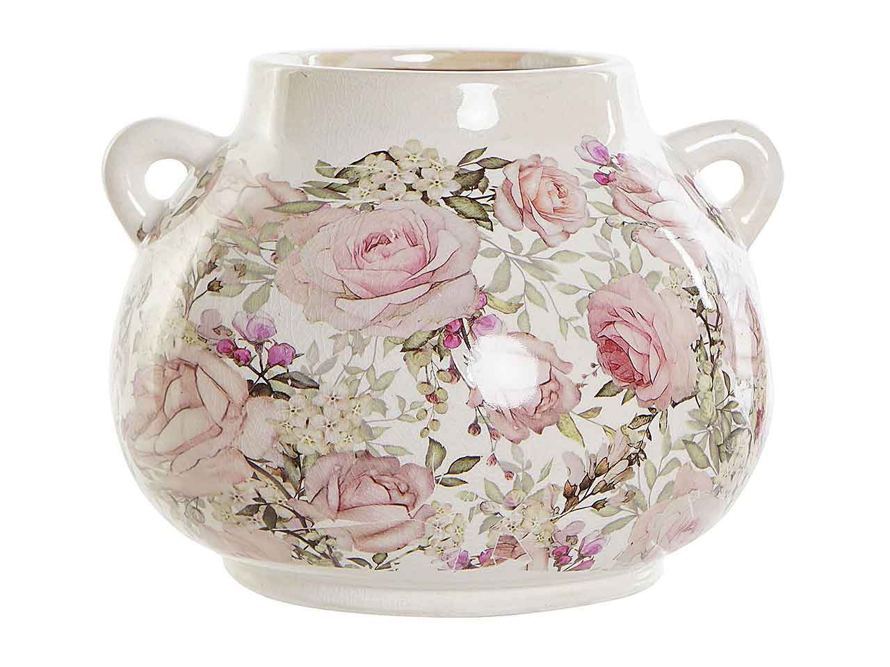 Vaso ceramica 21x20x16 fiori ld-188884
