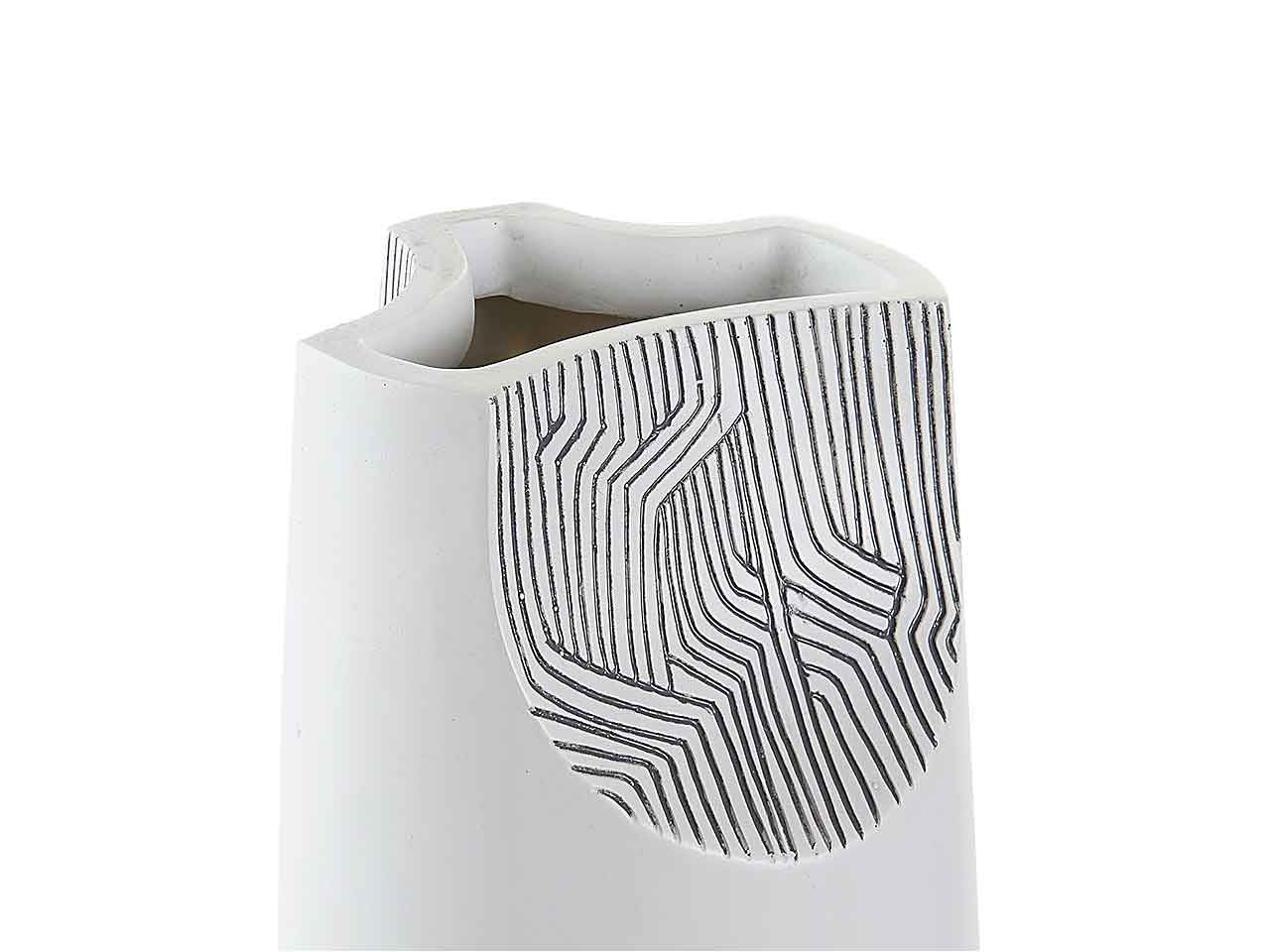 Vaso resina 18x18x50 astratto bianco ld-189625