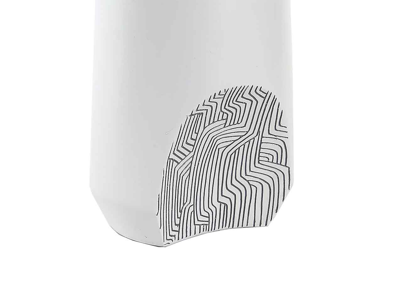 Vaso resina 18x18x50 astratto bianco ld-189625