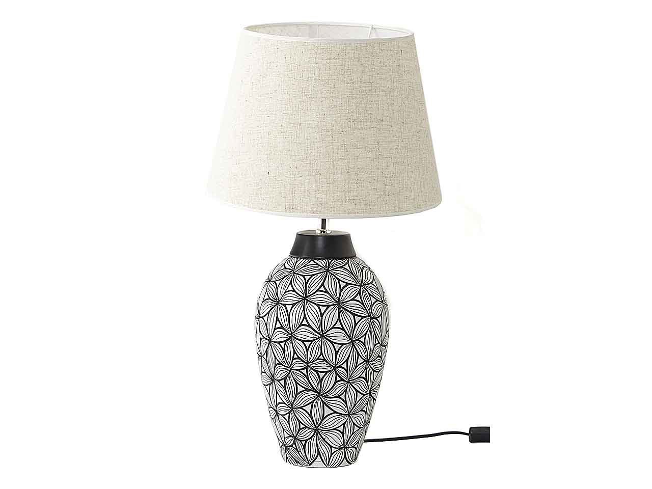 Lampada da tavolo 35x35x63 fiori nero ld-189634