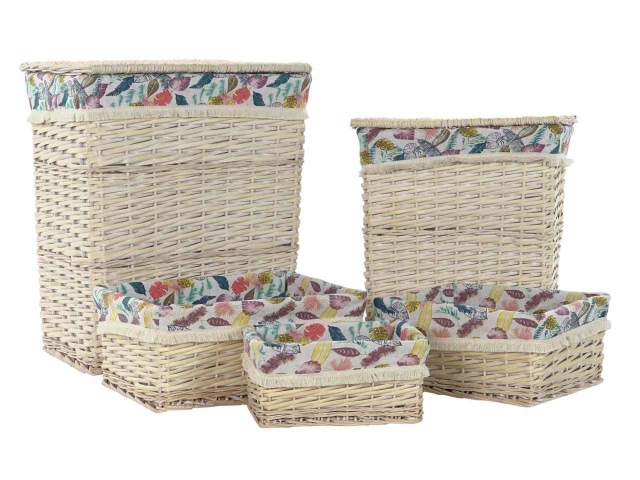Cesta 5pz vimini multicolore dc-194340