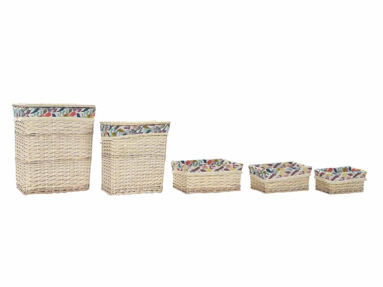 Cesta 5pz vimini multicolore dc-194340