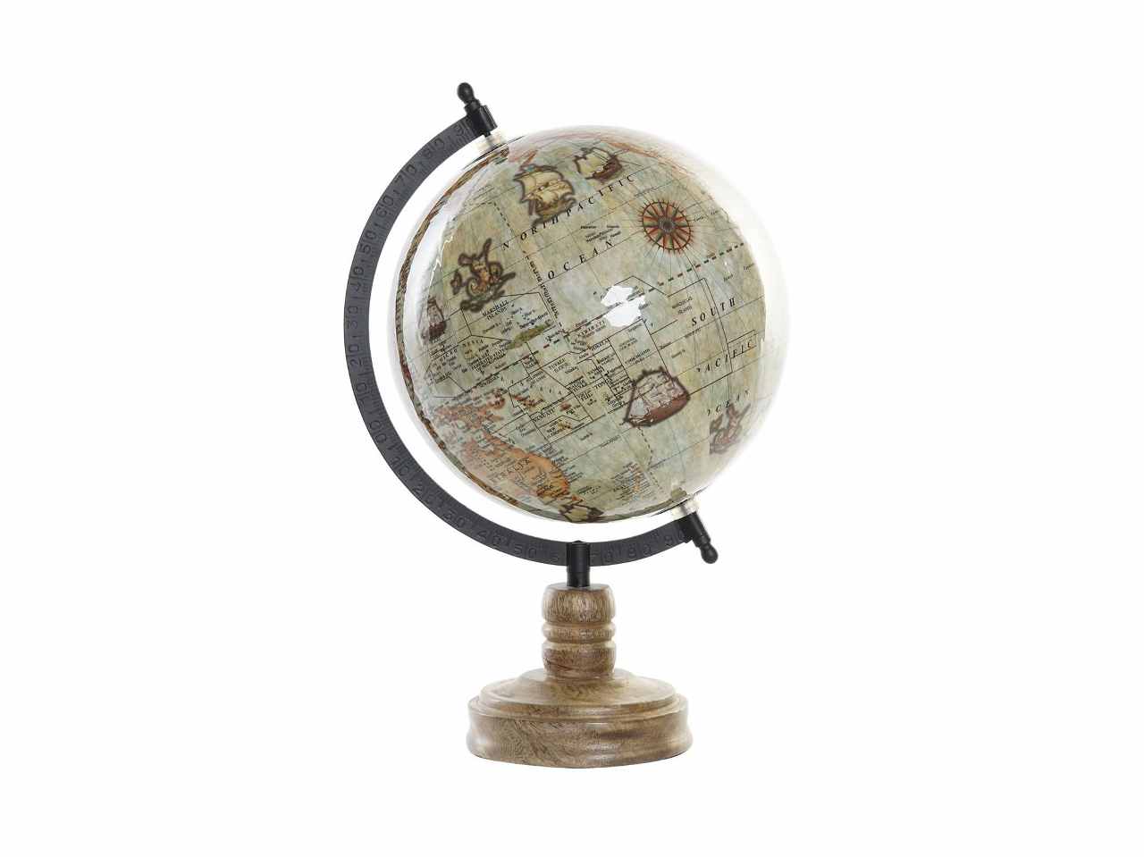 Mappamondo 23x20x33 marrone dh-195479