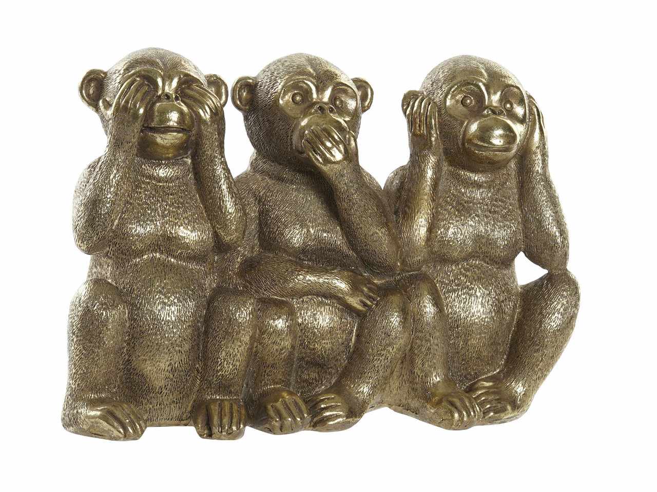 Scimmie resina 28,5x19,6 oro fd-196320