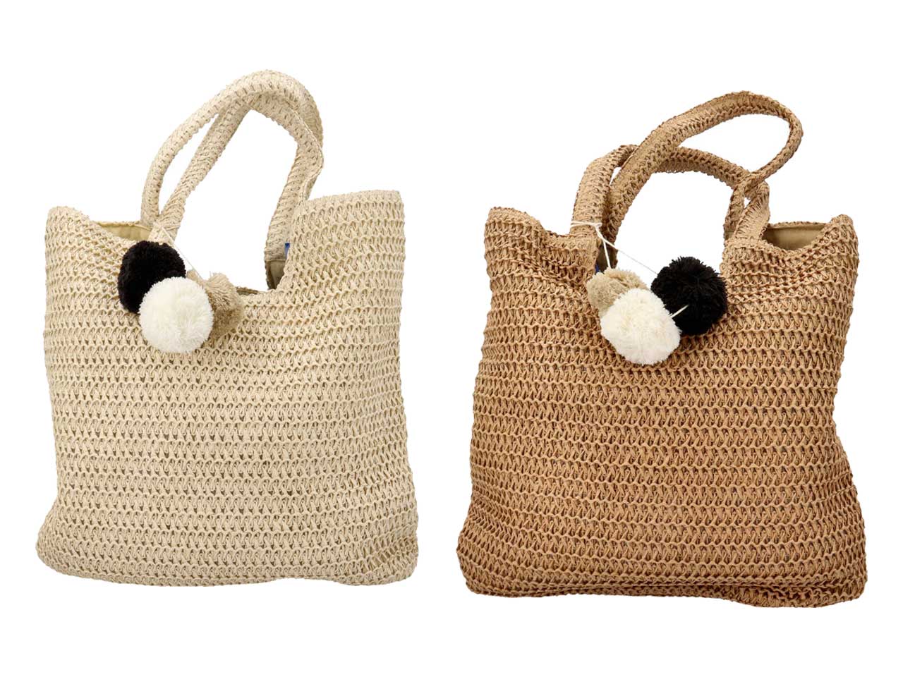 Borsa fibra 46x3x65 c/pompon bo-196504