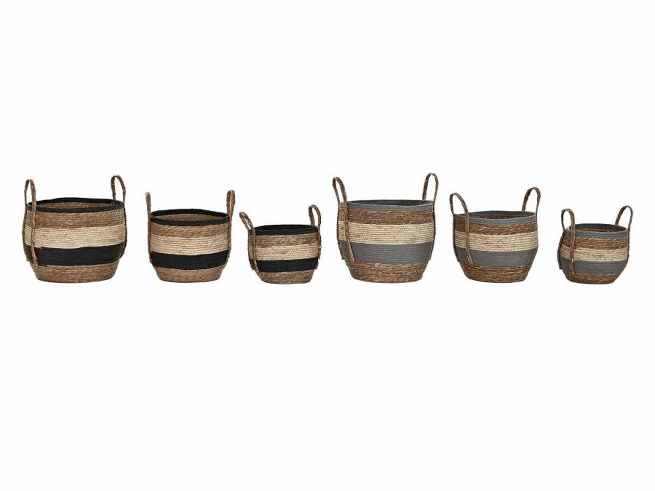 Cesta 3 pezzi in fibra 38x38x33cm