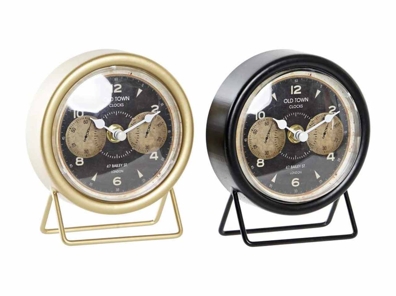Orologio da tavolo in ferro 12x5x14cm 2 assortimenti