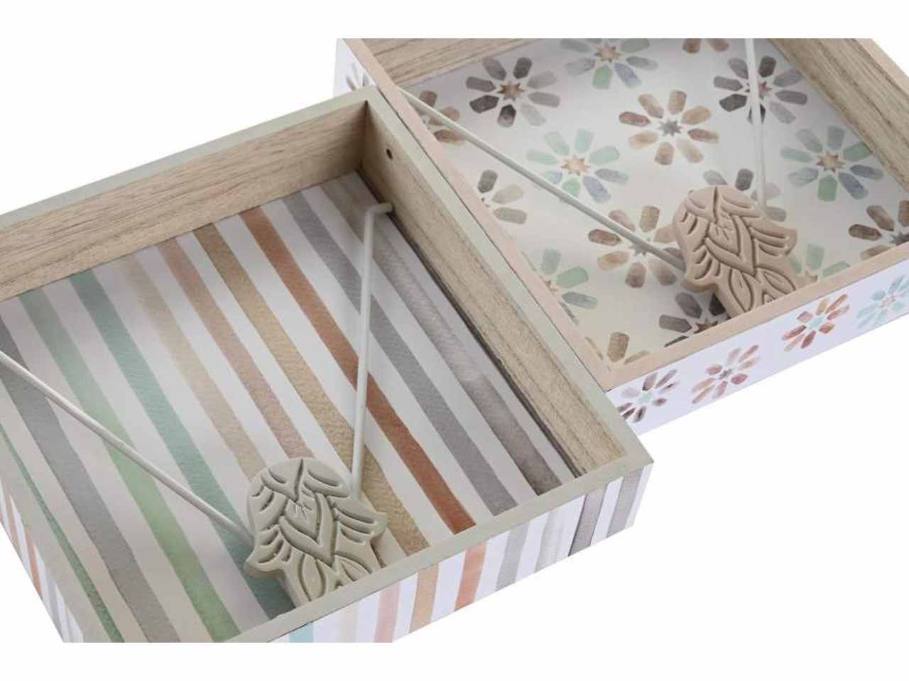 Portatovaglioli mdf metallo 18x18x4cm 2 assortimenti