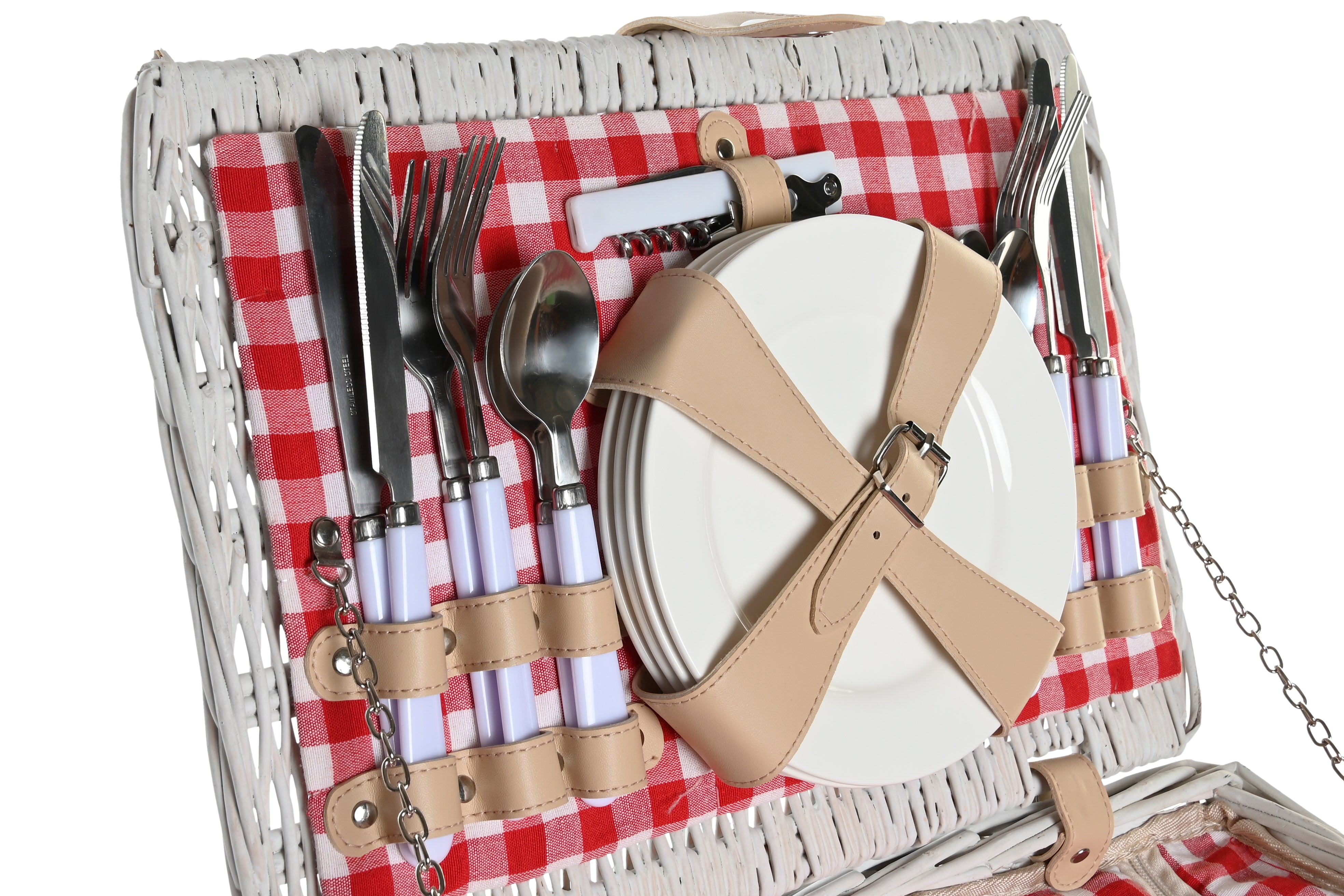 Cesta da picnic set con 16 accessori in vimini 40x28x20cm