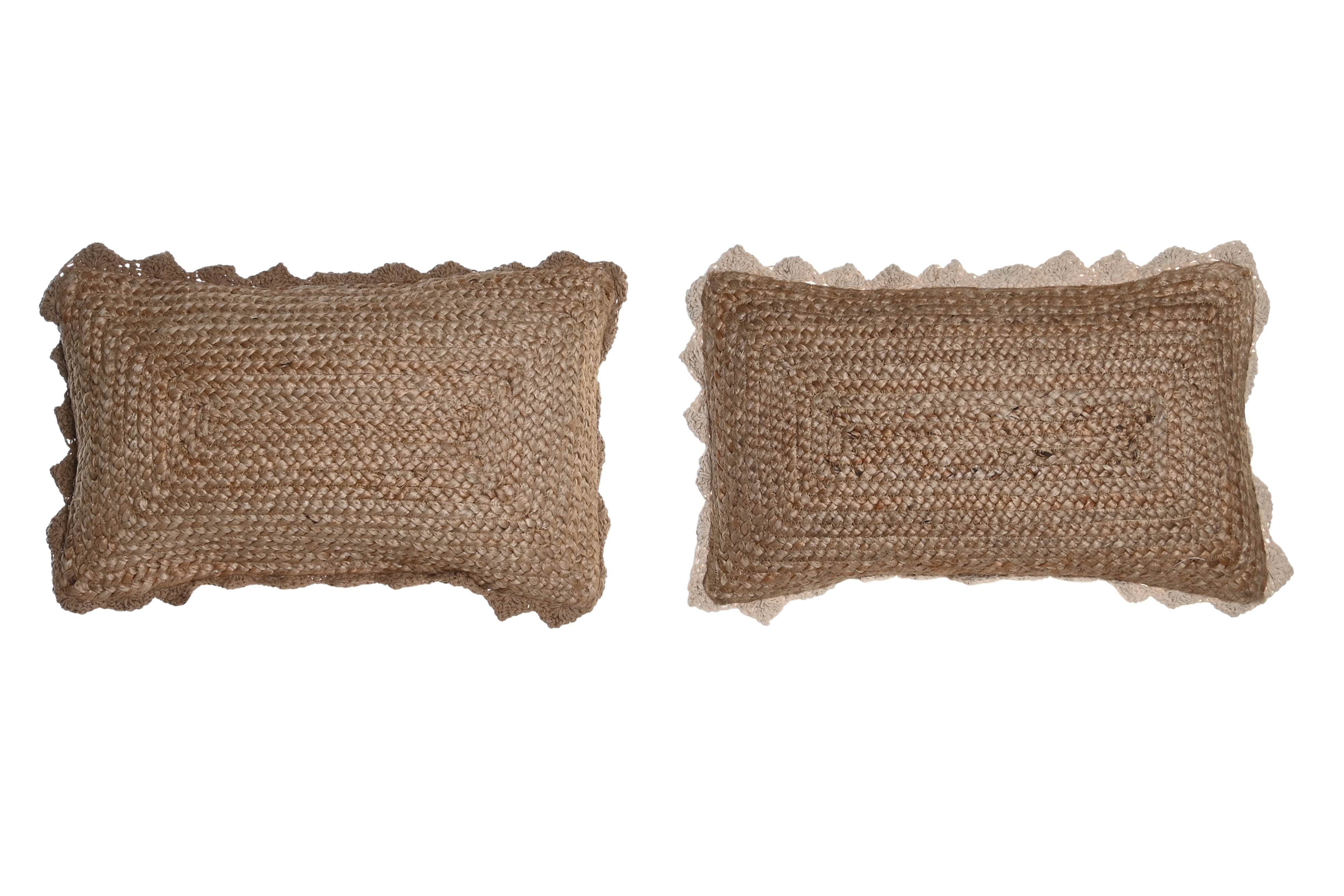 Cuscino in iuta 50x15x30cm 700gr con nodo decorativo in 2 modelli assortiti