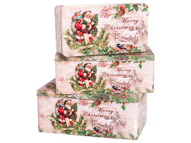 scatola babbo natale 3pz 113812