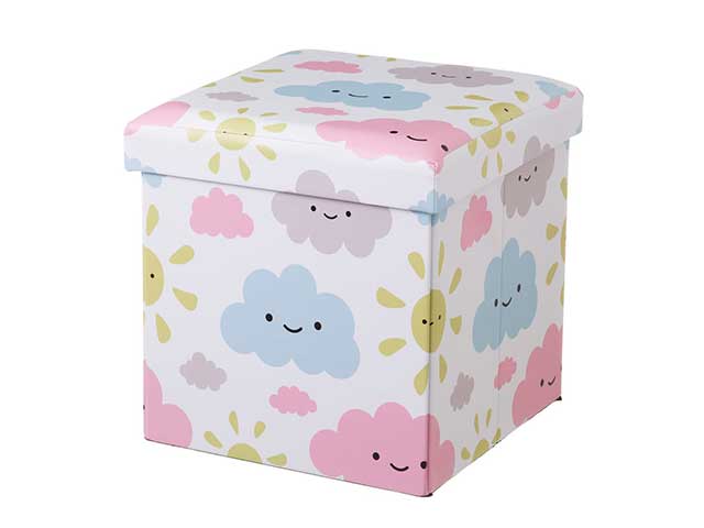 puff baule pieghevole clouds 38x38x38cm