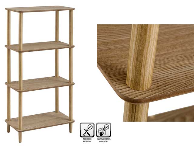scaffale 60x34x118cm con 4 ripiani 123755