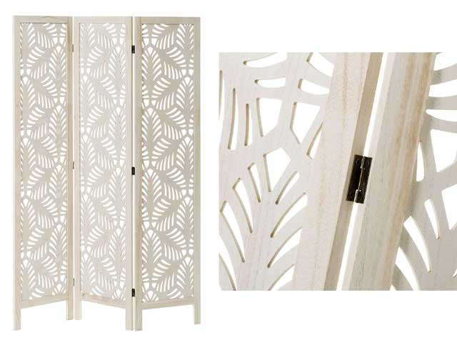 paravento 120x2x170cm bianco 124923