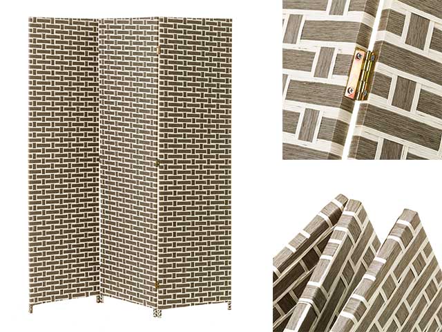 paravento 120x2x170cm grigio 125594