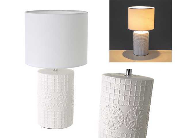 lampada ceramica bianca 20x20x36 136609