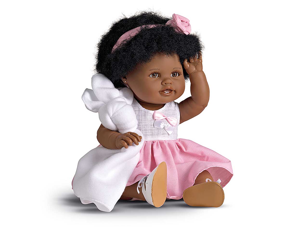bambola daniela afro rosa 45cm lk46703