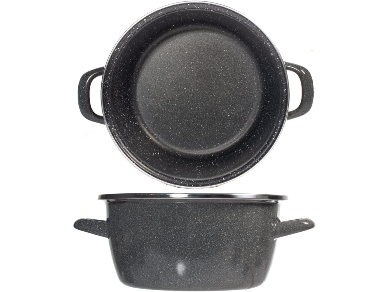 Casseruola con 2 manici d24xh11,5cm in acciaio smaltato pietra antiaderente rinforzata a due strati anche per induzione lavabile in lavastoviglie