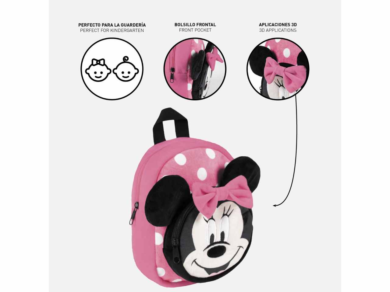 zaino asilo con personaggio peluche minnie