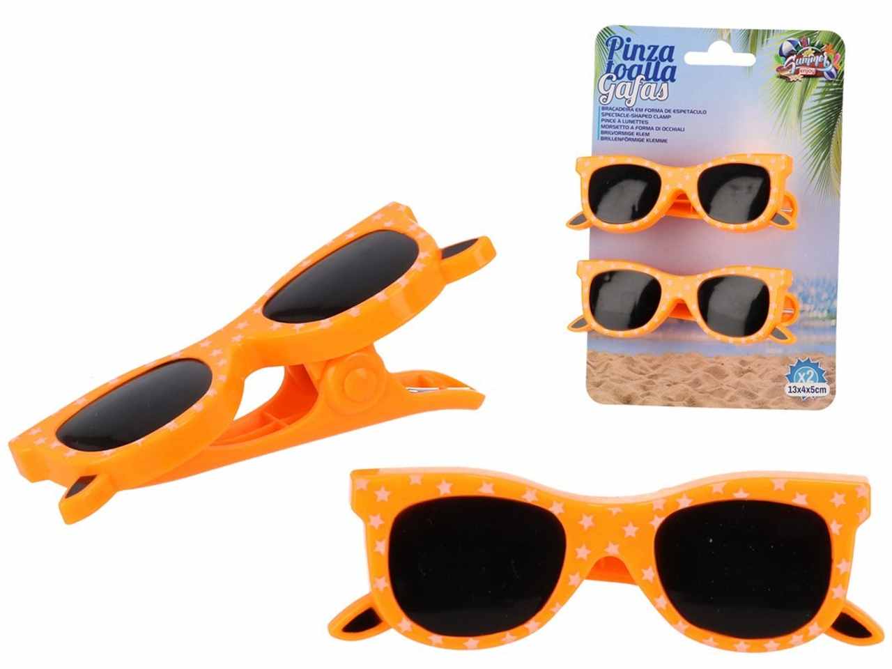 Pinze occhiali da sole per telo mare set da 2 14x9x3 cm
