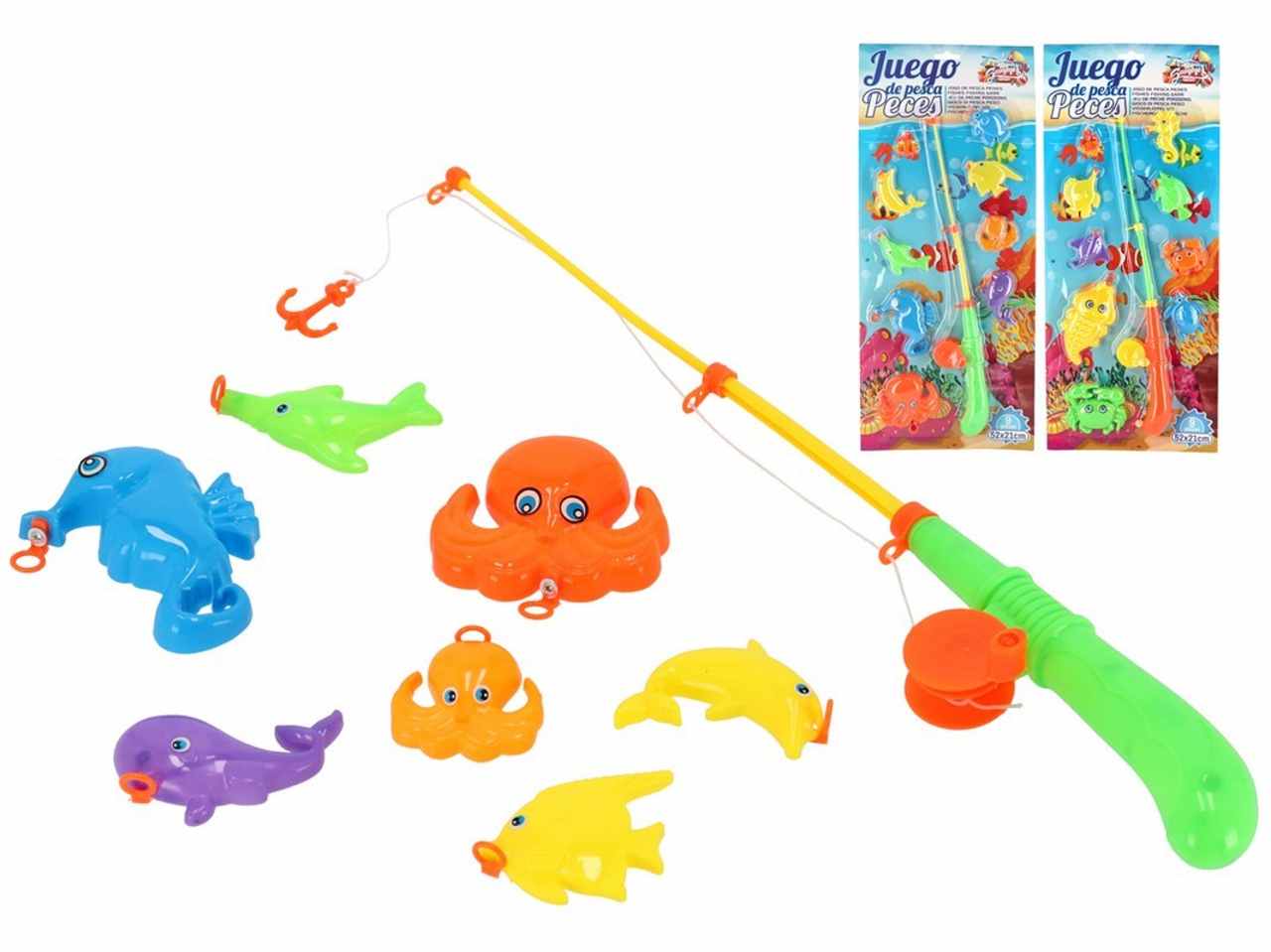 Gioco pesca 8 pezzi 52x21 cm