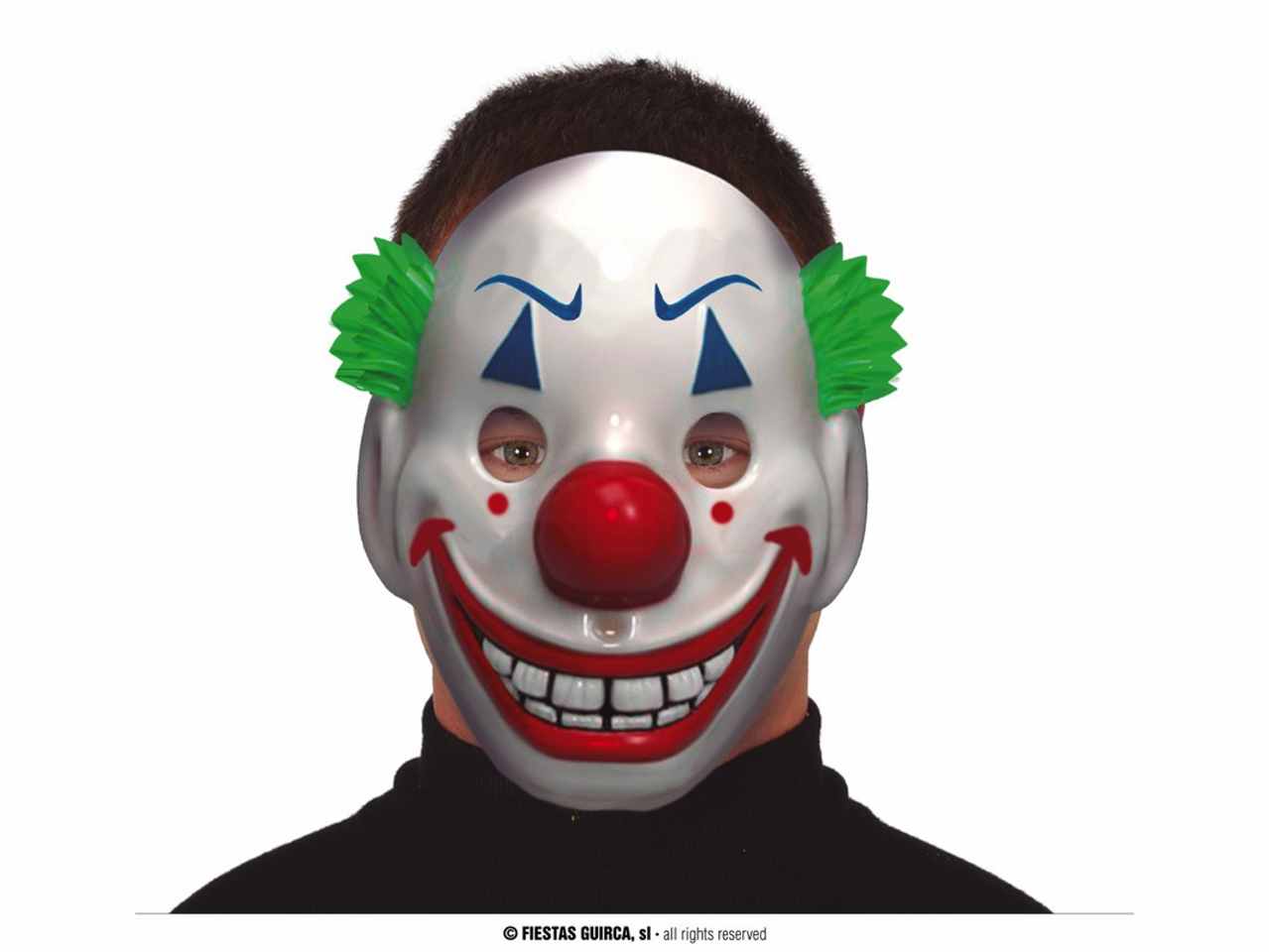 Maschera da pagliaccio sorridente folle malvagio in pvc