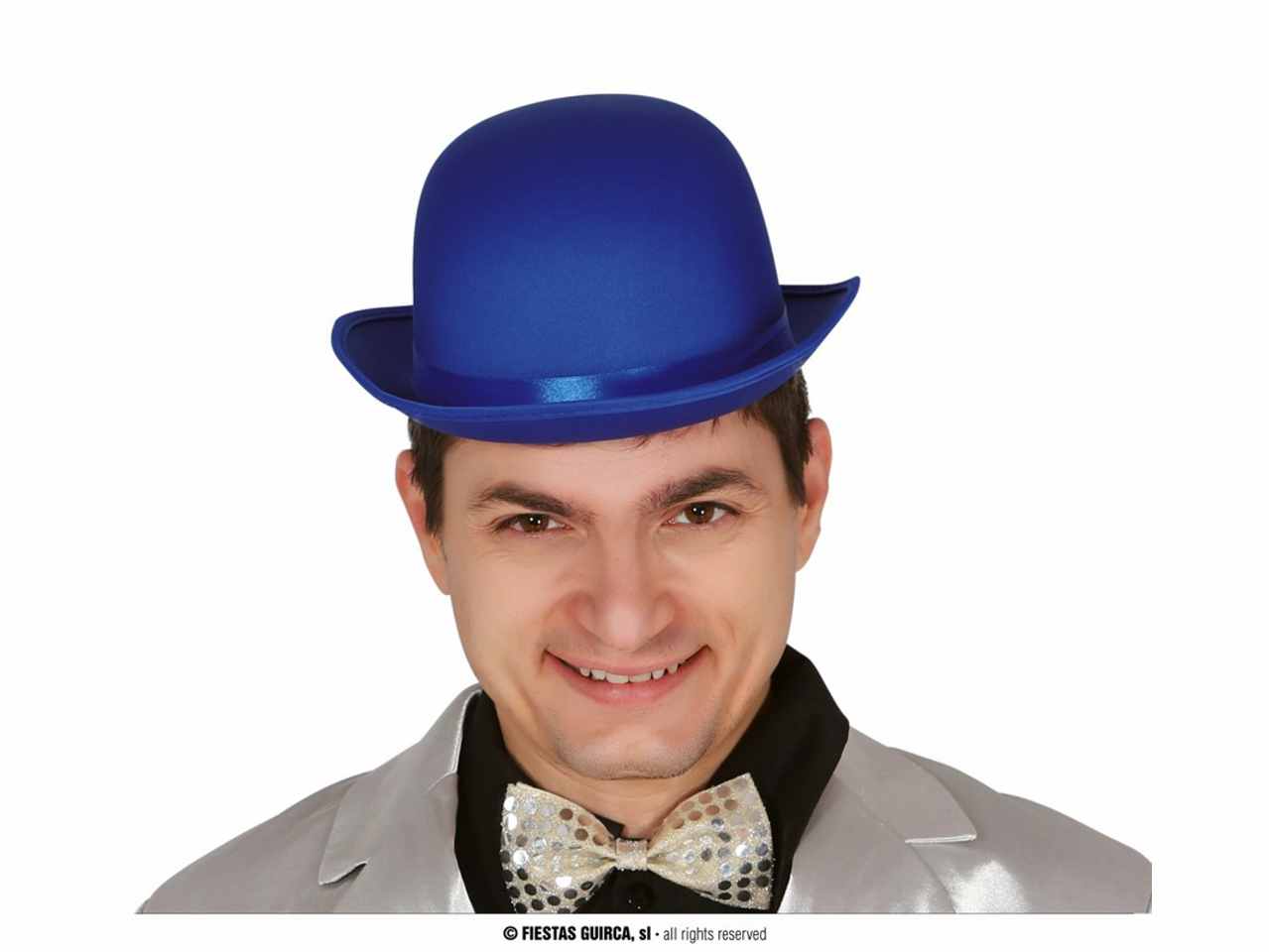 Bombetta lusso cappello colori vivaci alta qualità misura unica colore blu